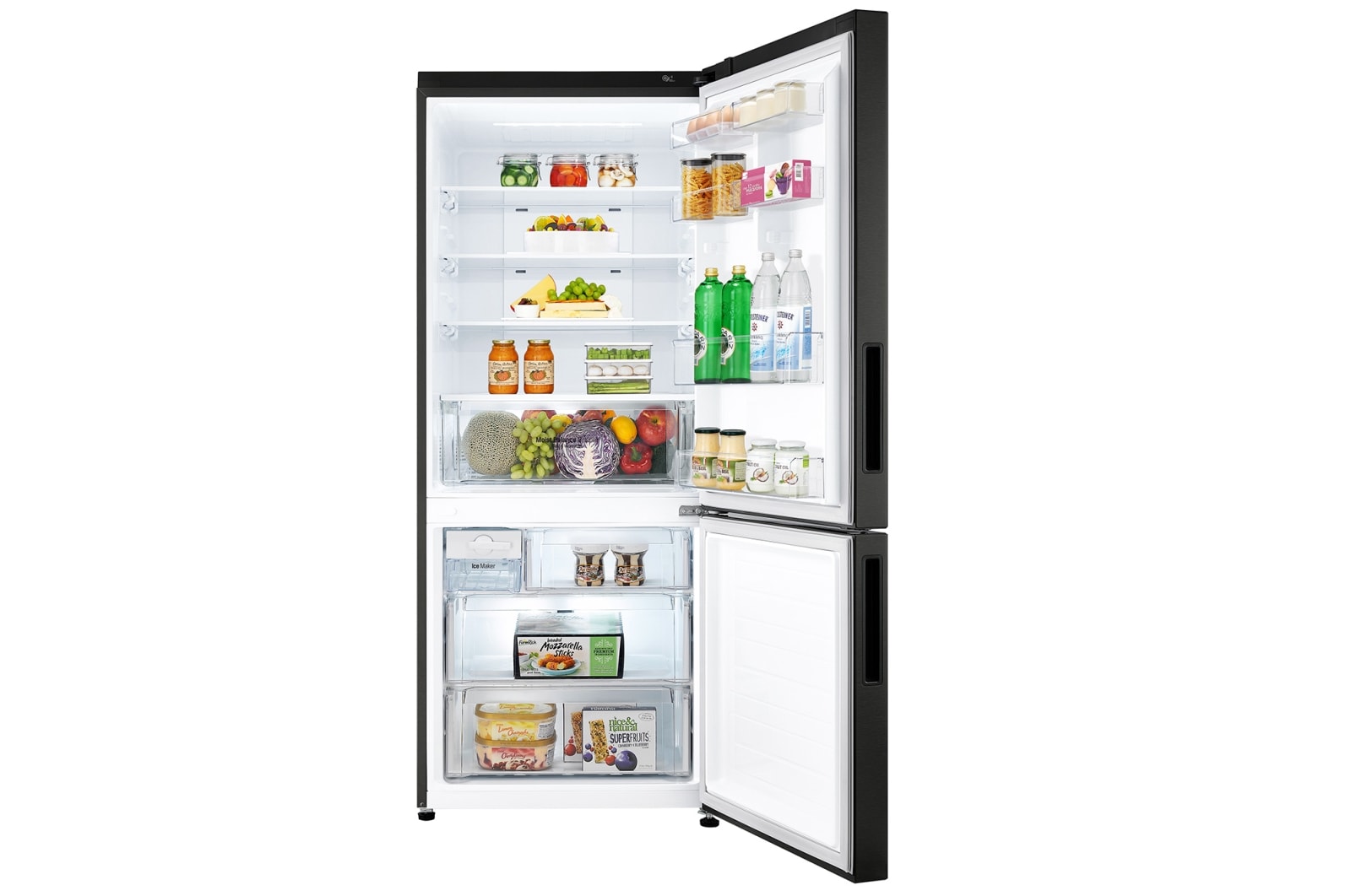 LG 450L Bottom Mount Fridge in Black Steel Finish, GB-450UBTLX