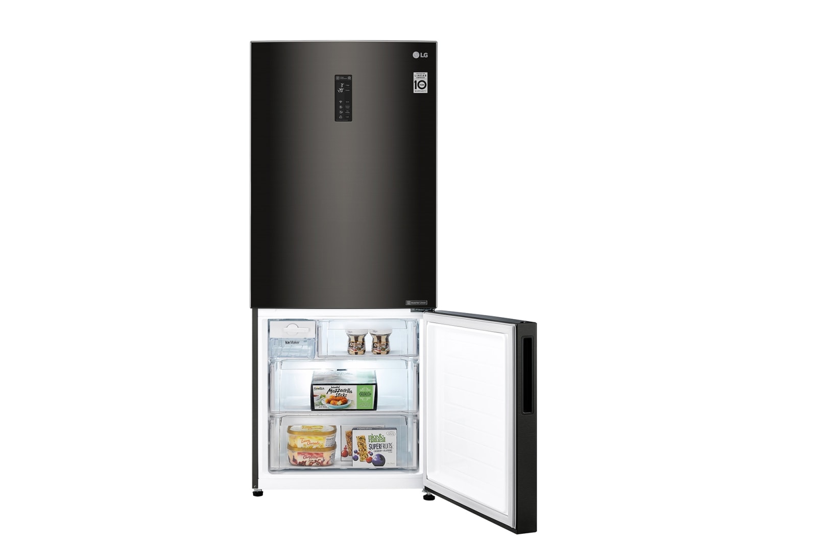 LG 450L Bottom Mount Fridge in Black Steel Finish, GB-450UBTLX