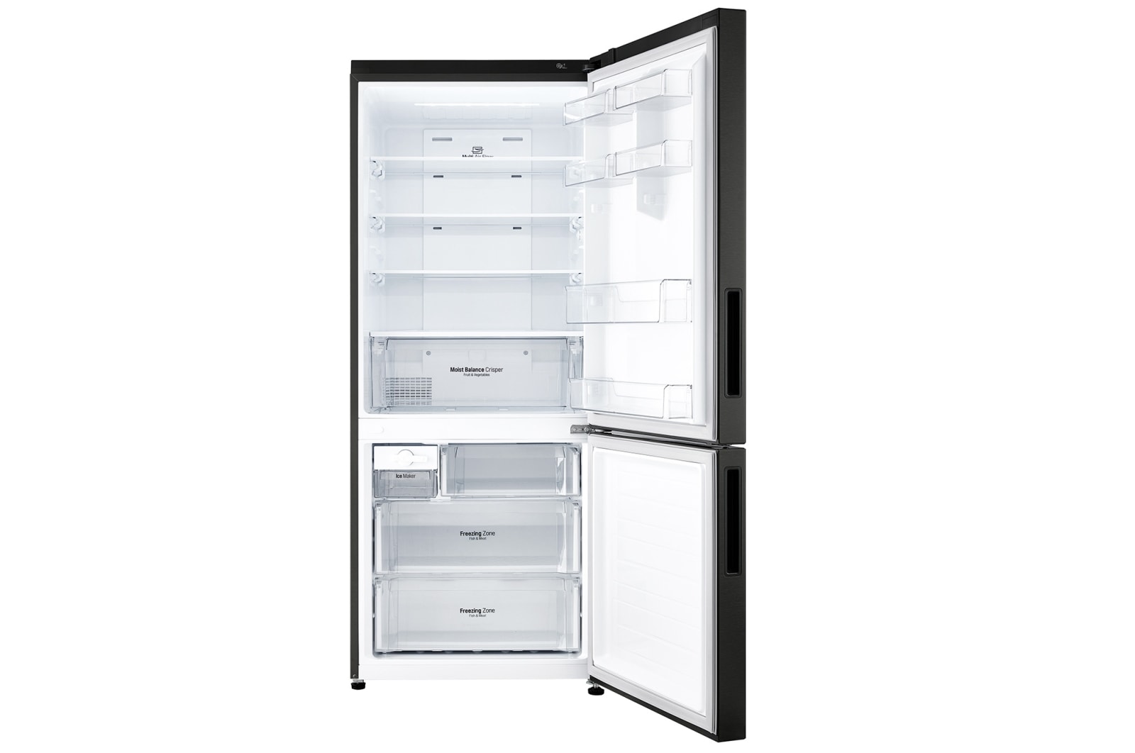 LG 450L Bottom Mount Fridge in Black Steel Finish, GB-450UBTLX