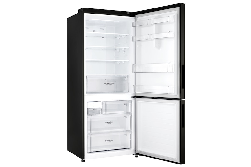 LG 450L Bottom Mount Fridge in Black Steel Finish, GB-450UBTLX