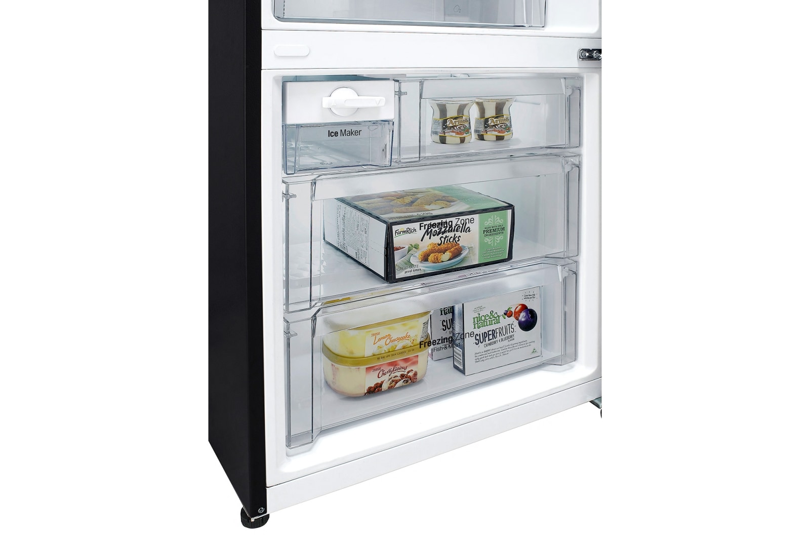 LG 450L Bottom Mount Fridge in Black Steel Finish, GB-450UBTLX