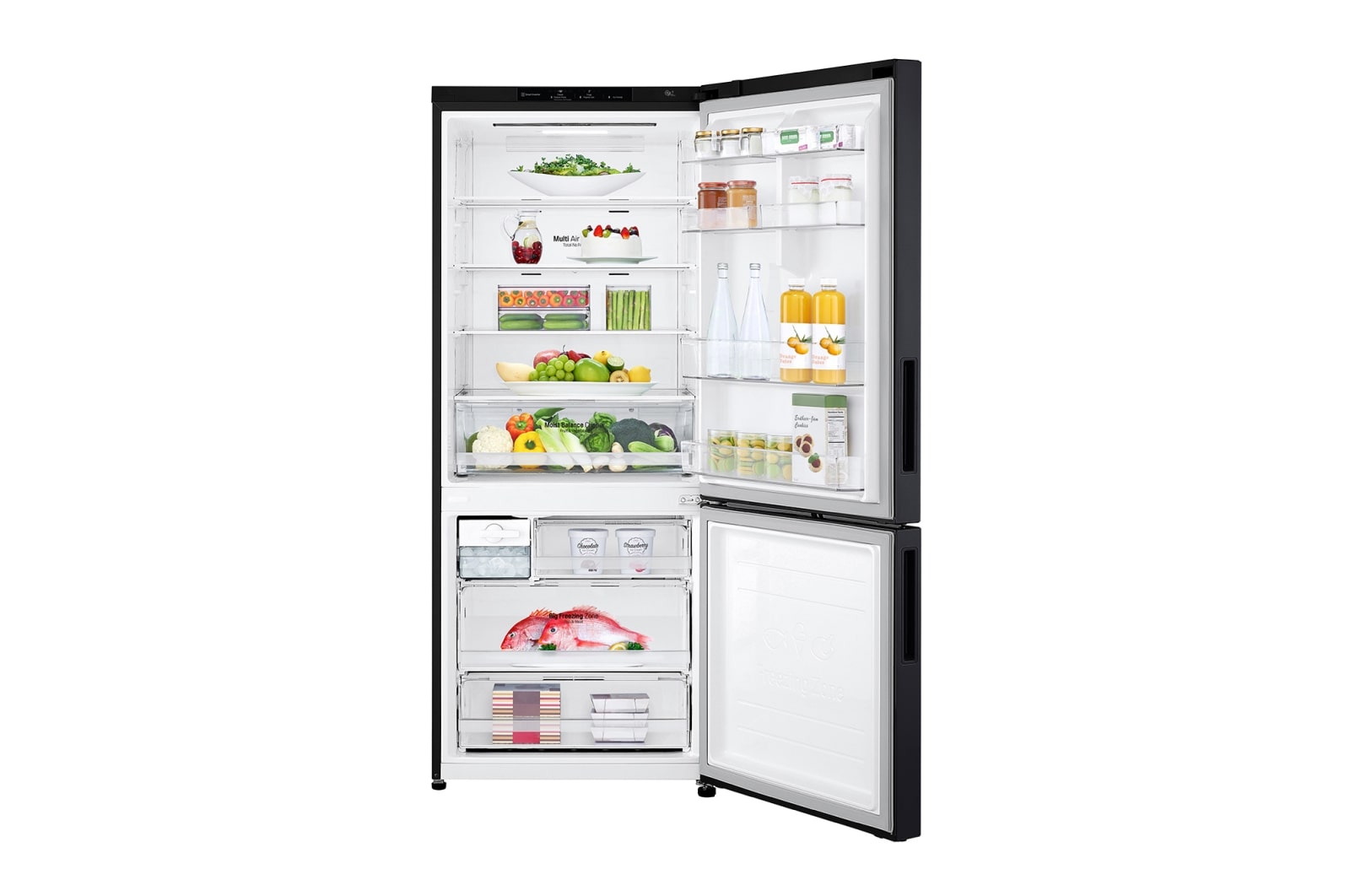 LG 420L Bottom Mount Fridge - Black Finish, GB-455BLE