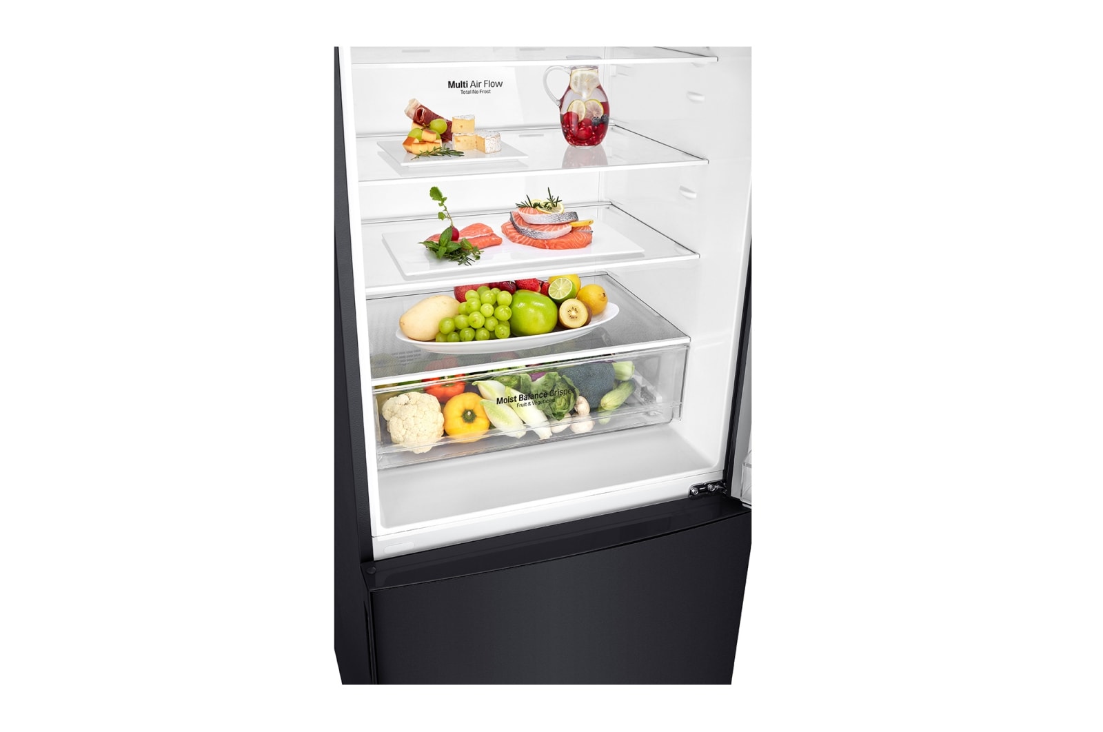 LG 420L Bottom Mount Fridge - Black Finish, GB-455BLE