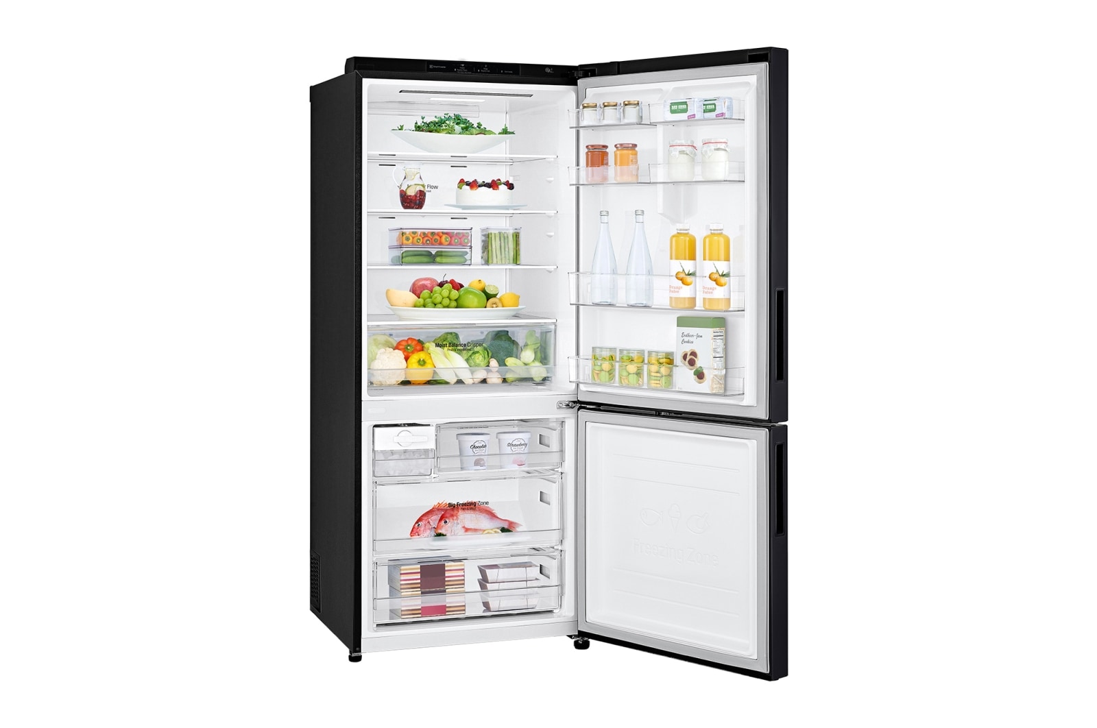 LG 420L Bottom Mount Fridge - Black Finish, GB-455BLE