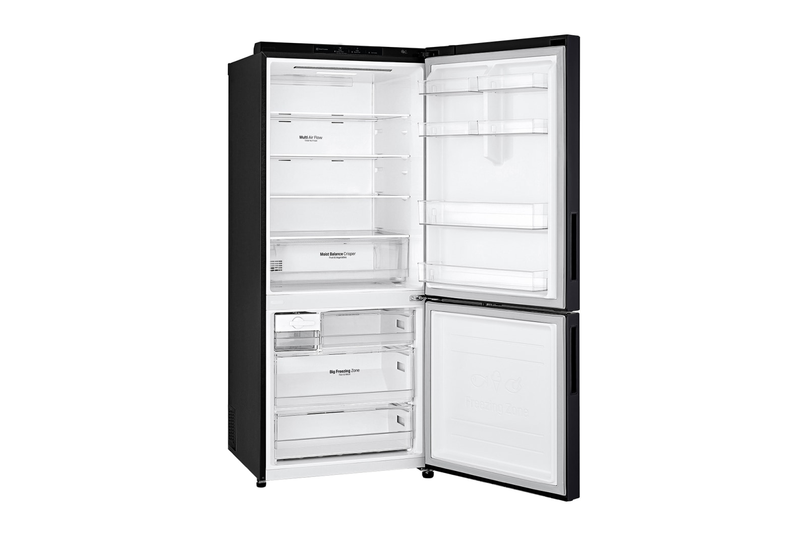 LG 420L Bottom Mount Fridge - Black Finish, GB-455BLE