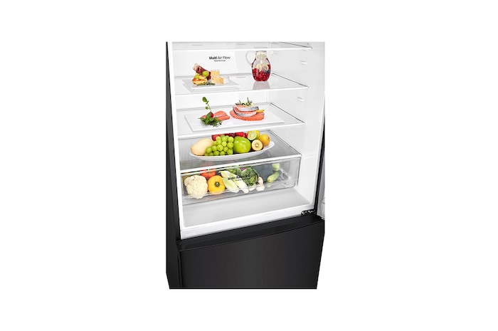 LG 420L Bottom Mount Fridge - Black Steel Finish, GB-455BTL