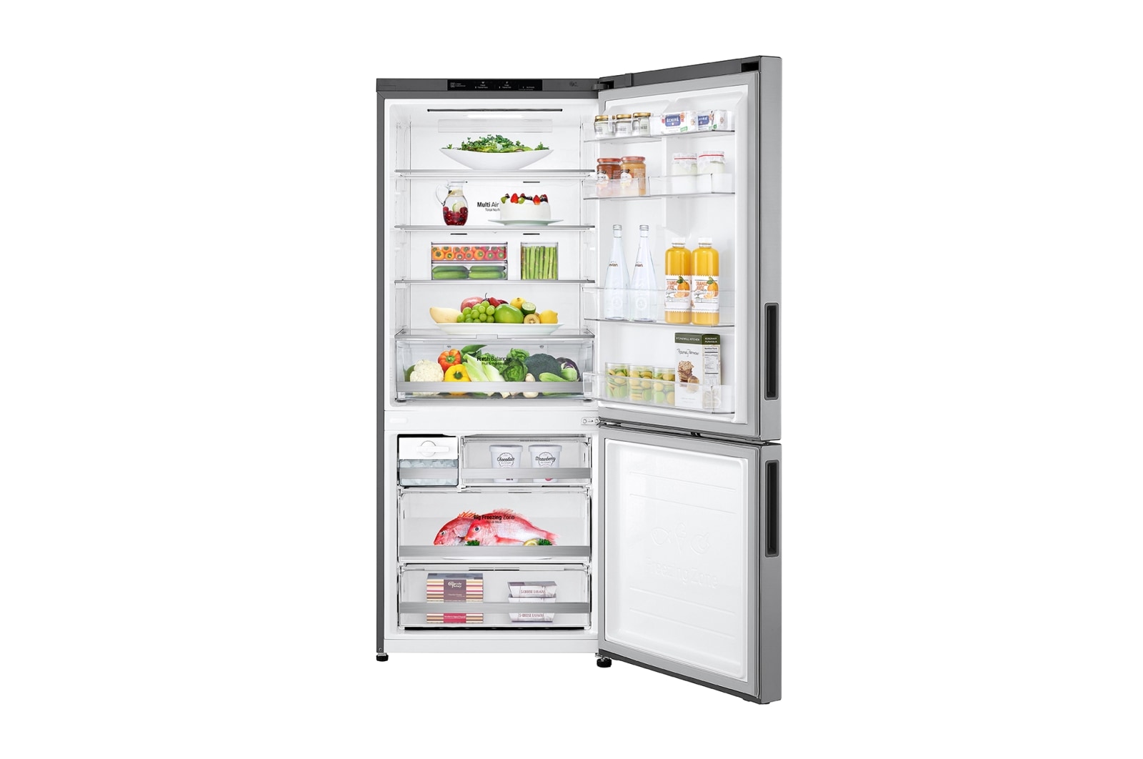 LG 420L Stainless Steel Bottom Mount Fridge with Door Cooling, GB-455PL