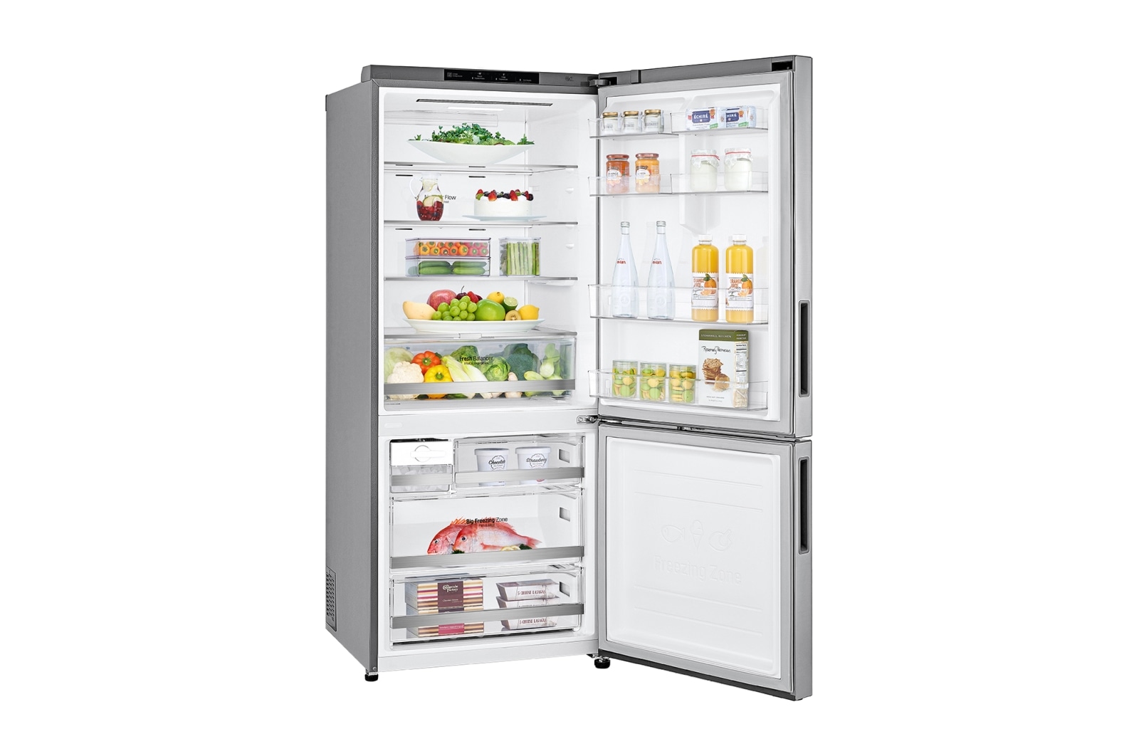 LG 420L Stainless Steel Bottom Mount Fridge with Door Cooling, GB-455PL