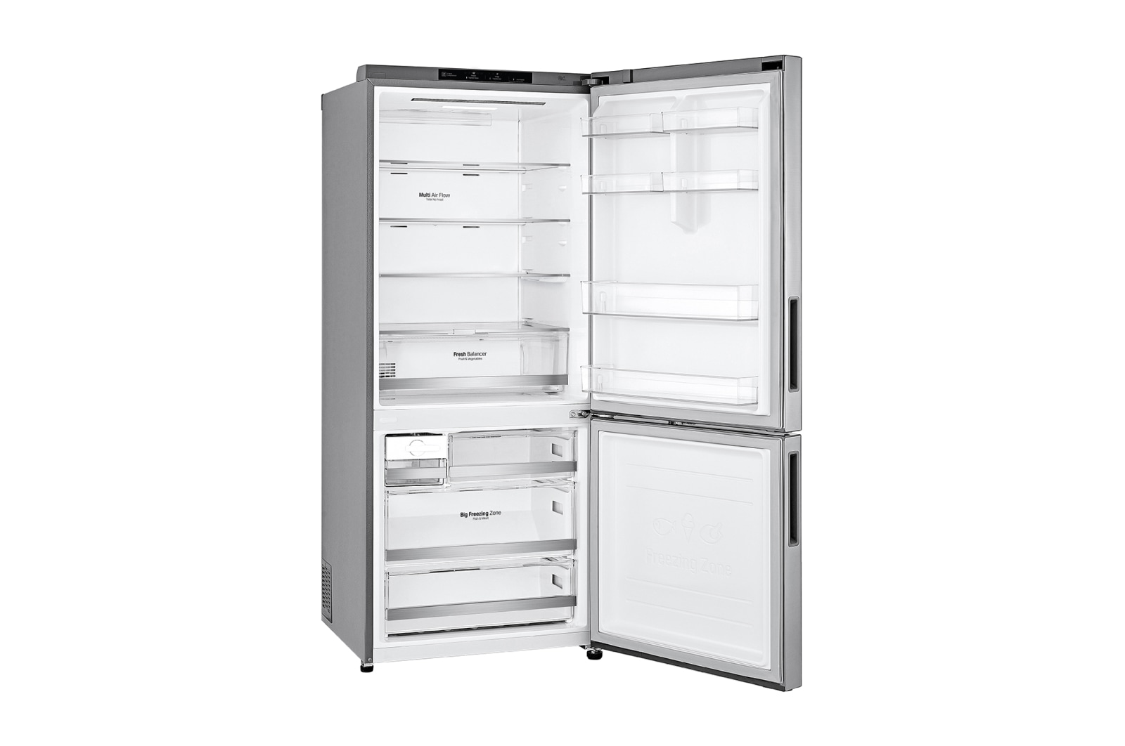 LG 420L Stainless Steel Bottom Mount Fridge with Door Cooling, GB-455PL