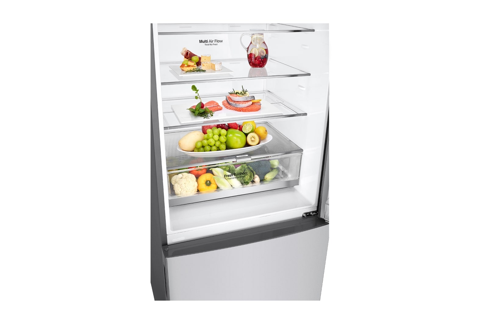 LG 420L Stainless Steel Bottom Mount Fridge with Door Cooling, GB-455PL