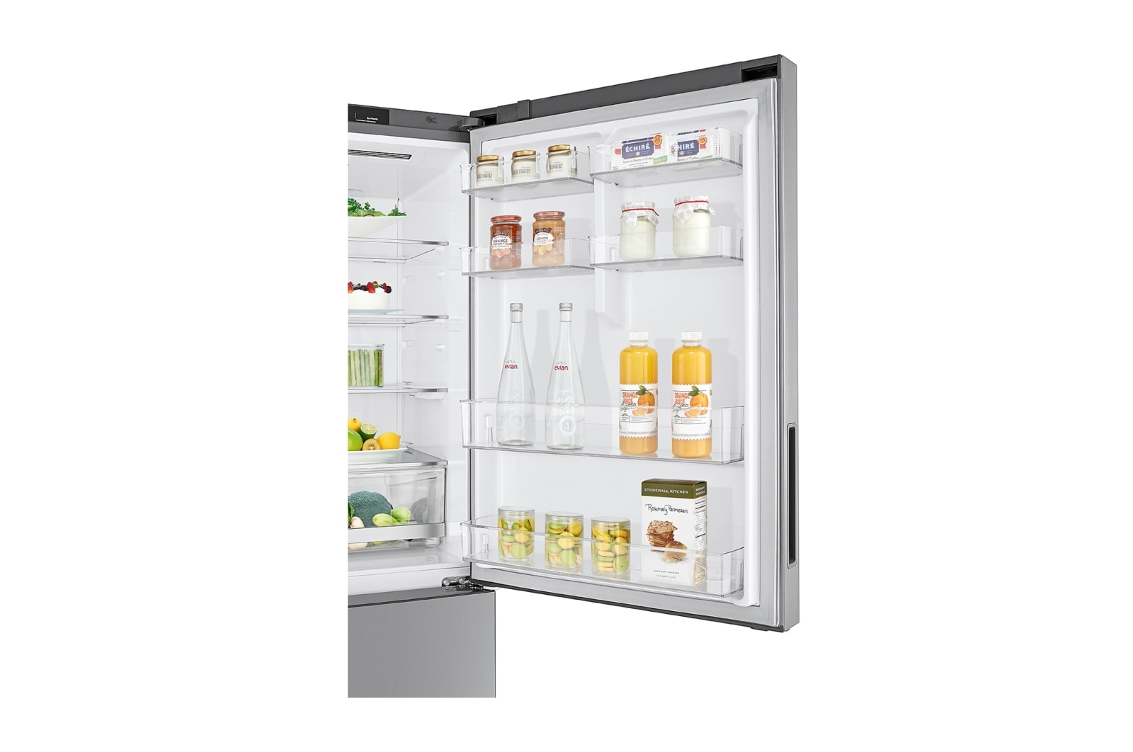 LG 420L Stainless Steel Bottom Mount Fridge with Door Cooling, GB-455PL