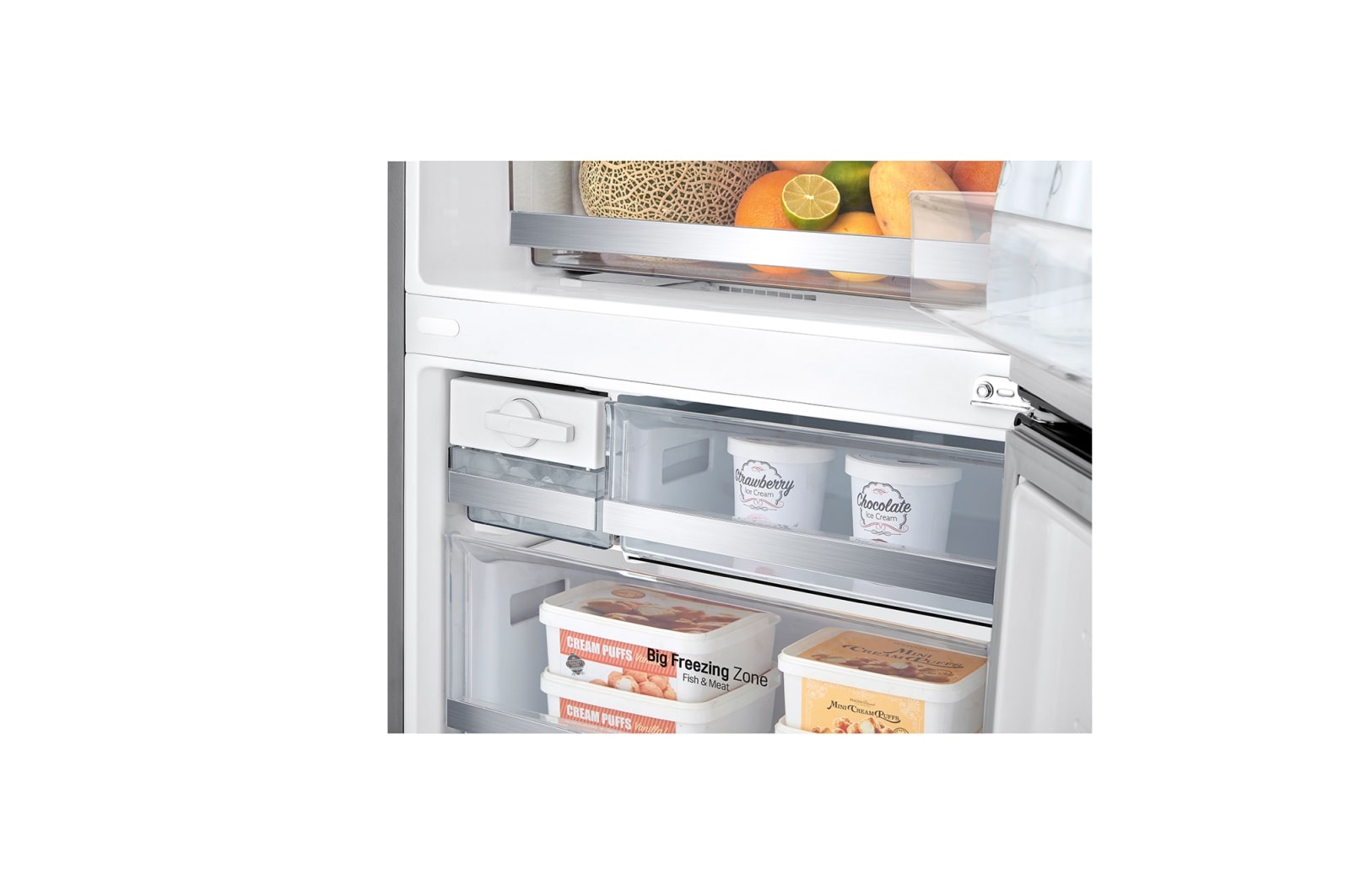 LG 420L Stainless Steel Bottom Mount Fridge with Door Cooling, GB-455PL