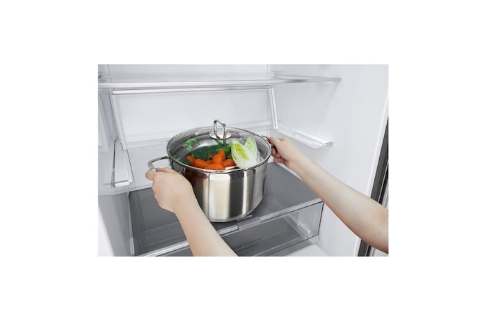 LG 420L Bottom Mount Fridge - Stainless Finish, GB-455PL