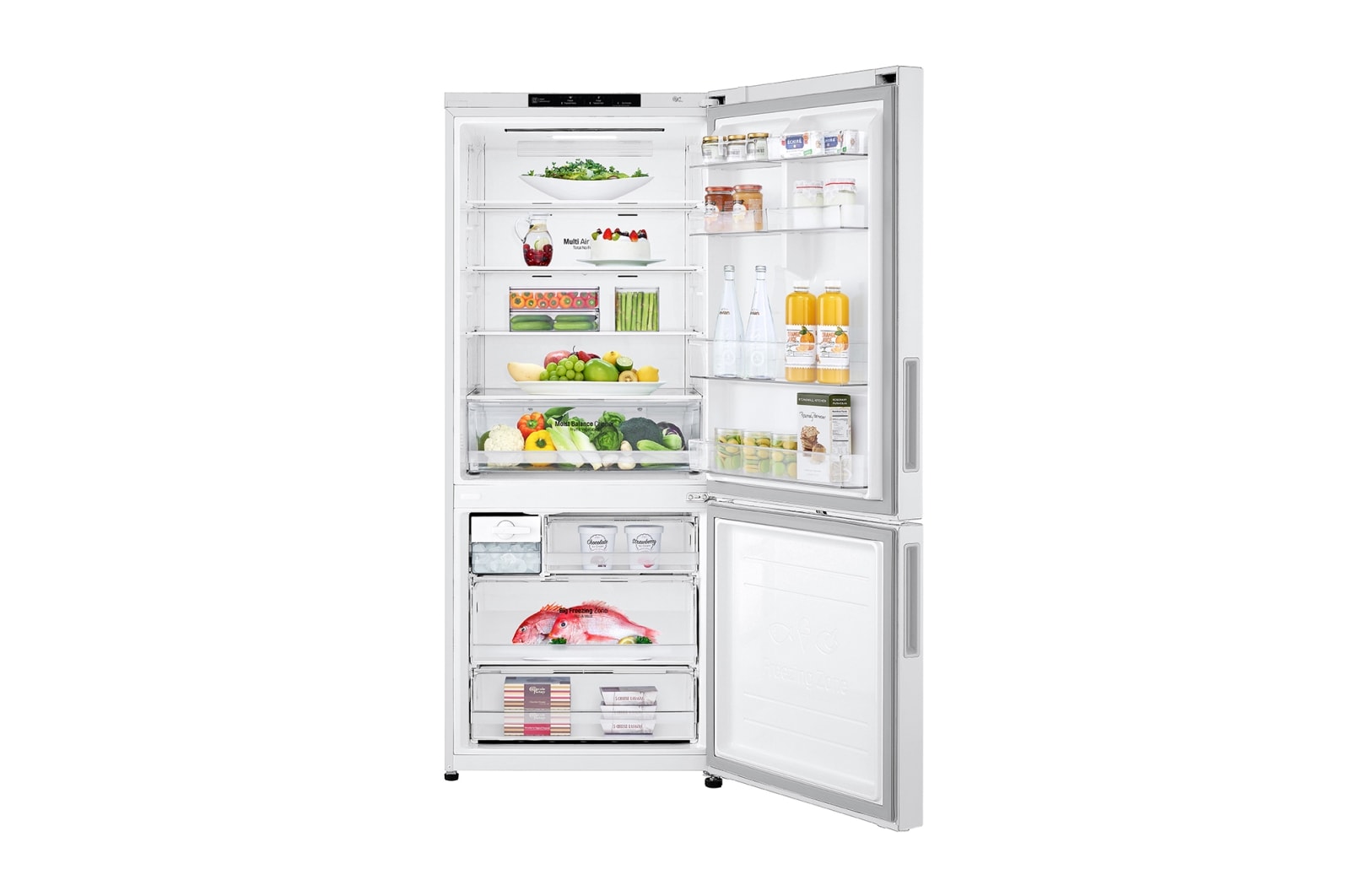 LG 420L Bottom Mount Fridge with Door Cooling in White Finish, GB-455WL