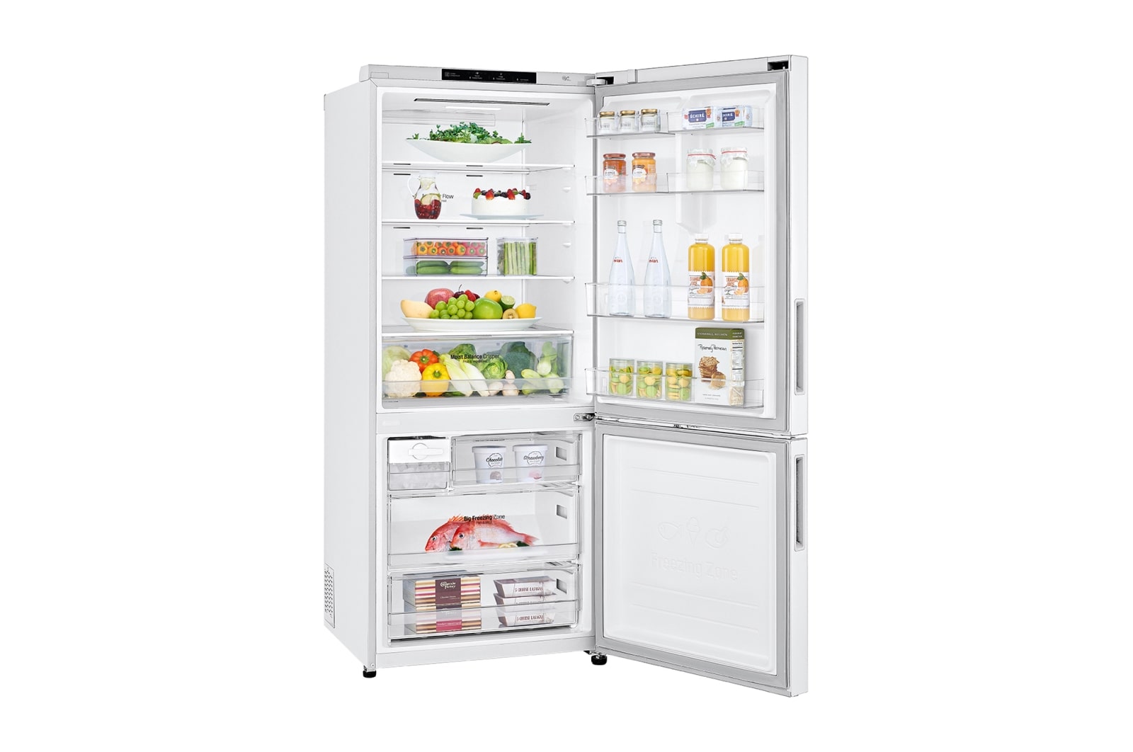 LG 420L Bottom Mount Fridge with Door Cooling in White Finish, GB-455WL