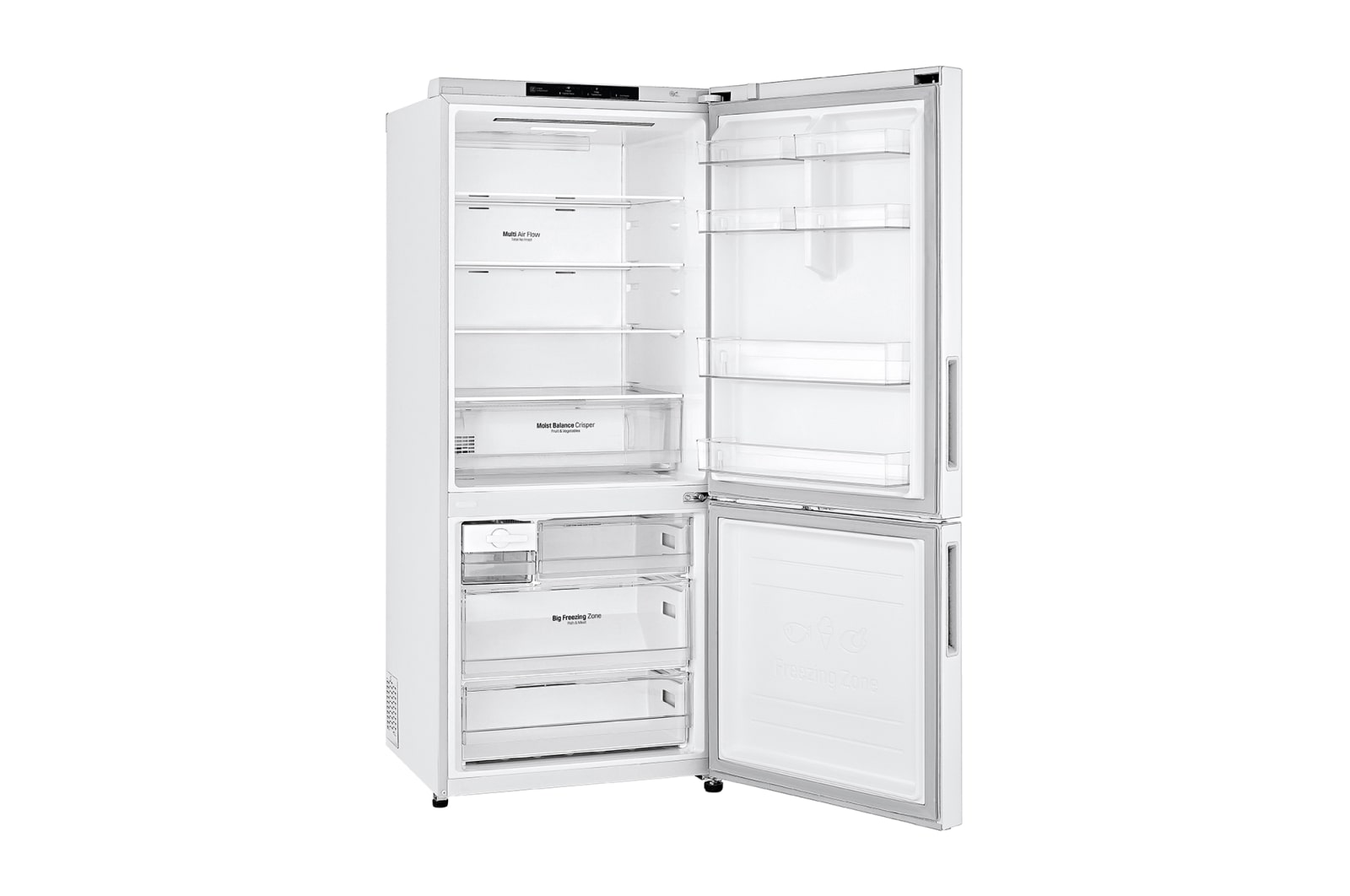 LG 420L Bottom Mount Fridge with Door Cooling in White Finish, GB-455WL