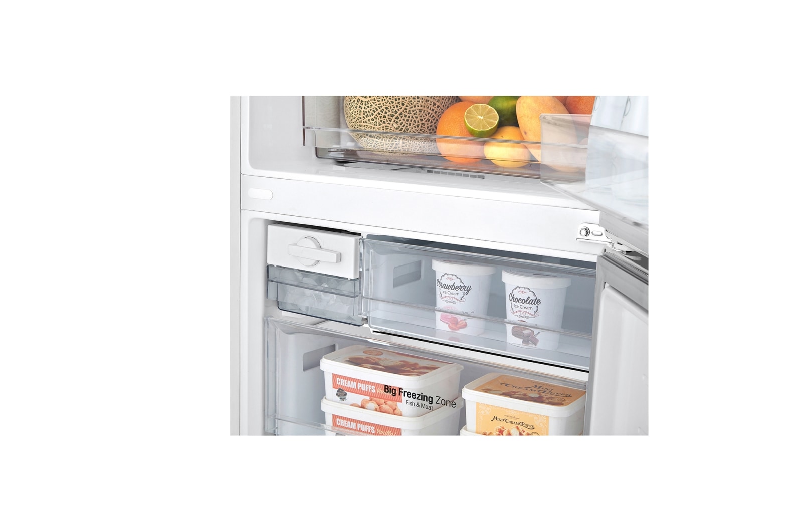 LG 420L Bottom Mount Fridge - White Finish, GB-455WL