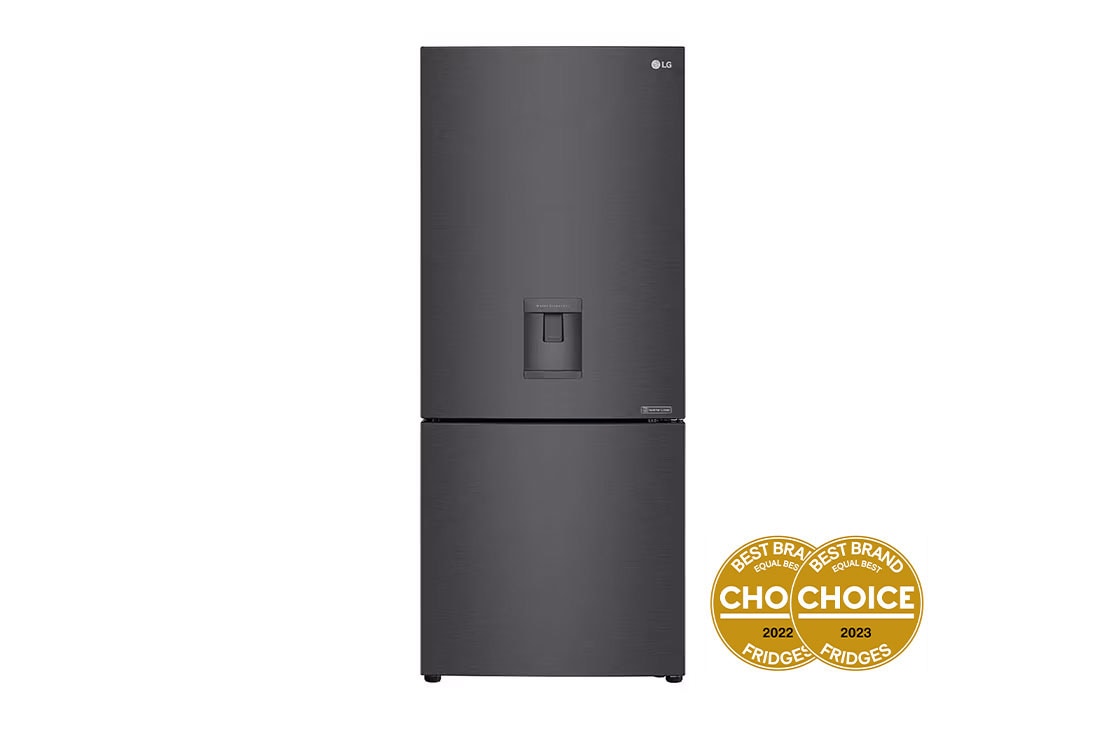 LG 420L Bottom Mount Fridge with Door Cooling in Matte Black Finish, GB-W455MBL