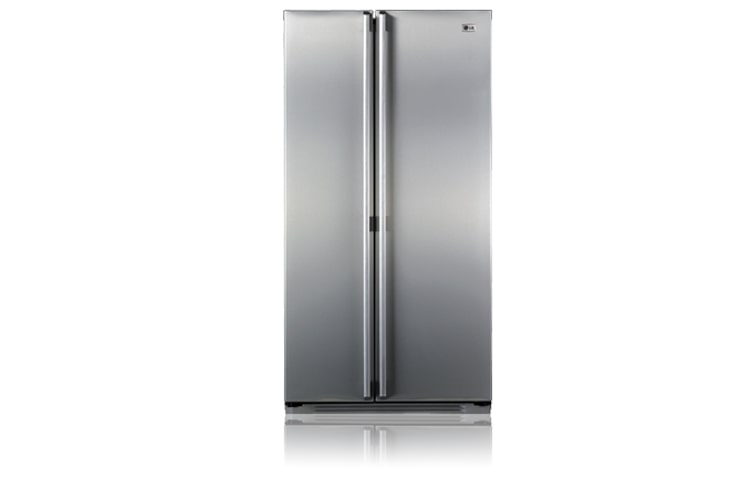 Front view of 581L Illuminar Finish Side by Side Fridge with Internal Electronic Control GC-B196ACF