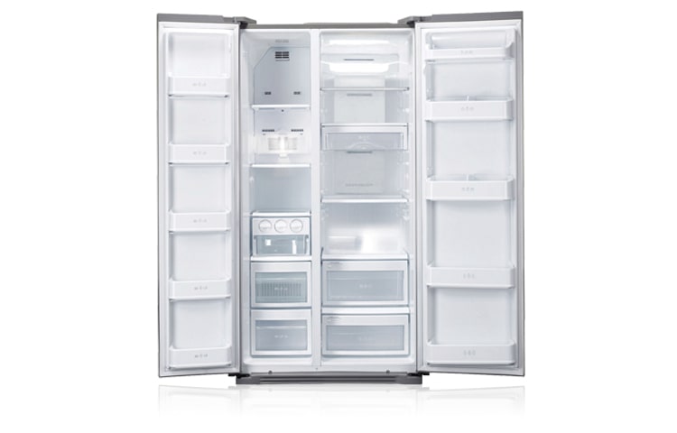 LG 581L White Side by Side Refrigerator with IceBeam Door Cooling, GC-B197WFF