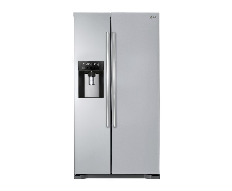 Front view of 567L Side by Side Refrigerator with Non Plumbed Ice & Water Dispenser GC-L197DPNL