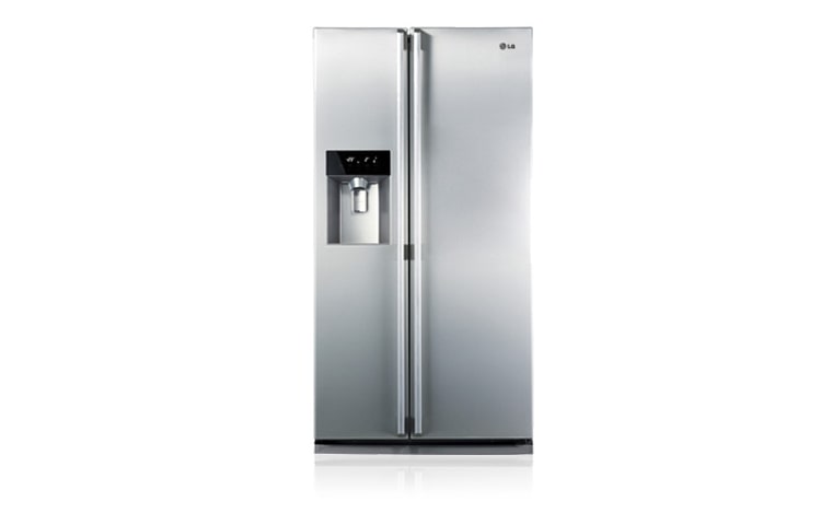 Front view of 567L Side by Side Refrigerator with Ice & Water Dispenser GC-L197DSL