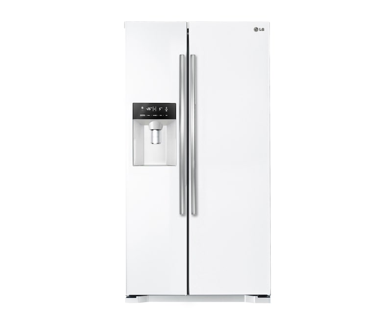 Front view of 567L Side by Side Refrigerator with Non Plumbed Ice & Water Dispenser GC-L197DWNL