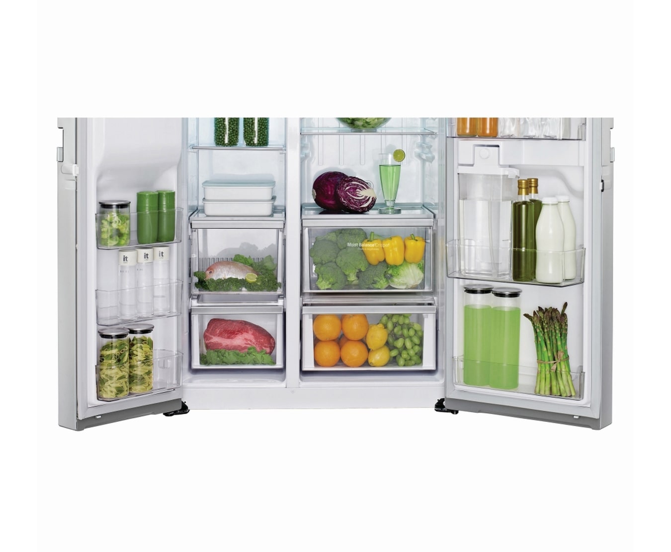 LG 590L Side by Side Refrigerator with Non Plumbed Ice & Water, GC-L227FNSL