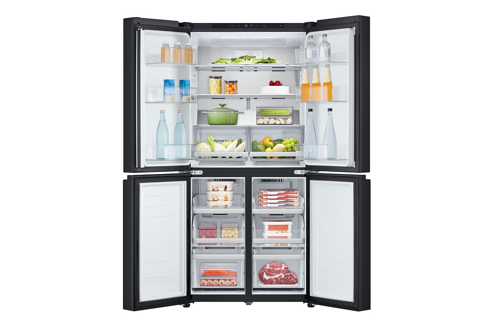 LG 530L Slim French Door Fridge in Matte Black Finish, GF-B505MBL