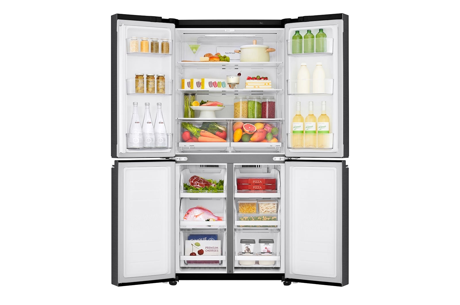 LG 530L Slim French Door Fridge in Matte Black Finish, GF-B590MBL