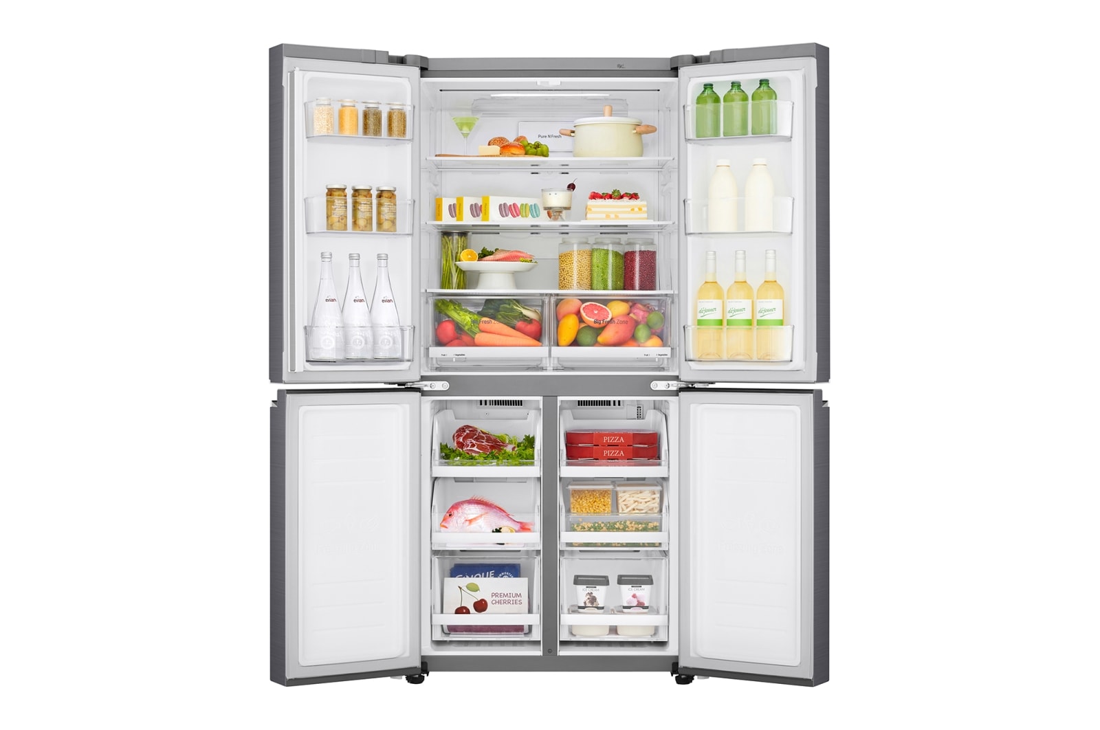 LG 530L Slim French Door Fridge in Stainless Steel , GF-B590PL