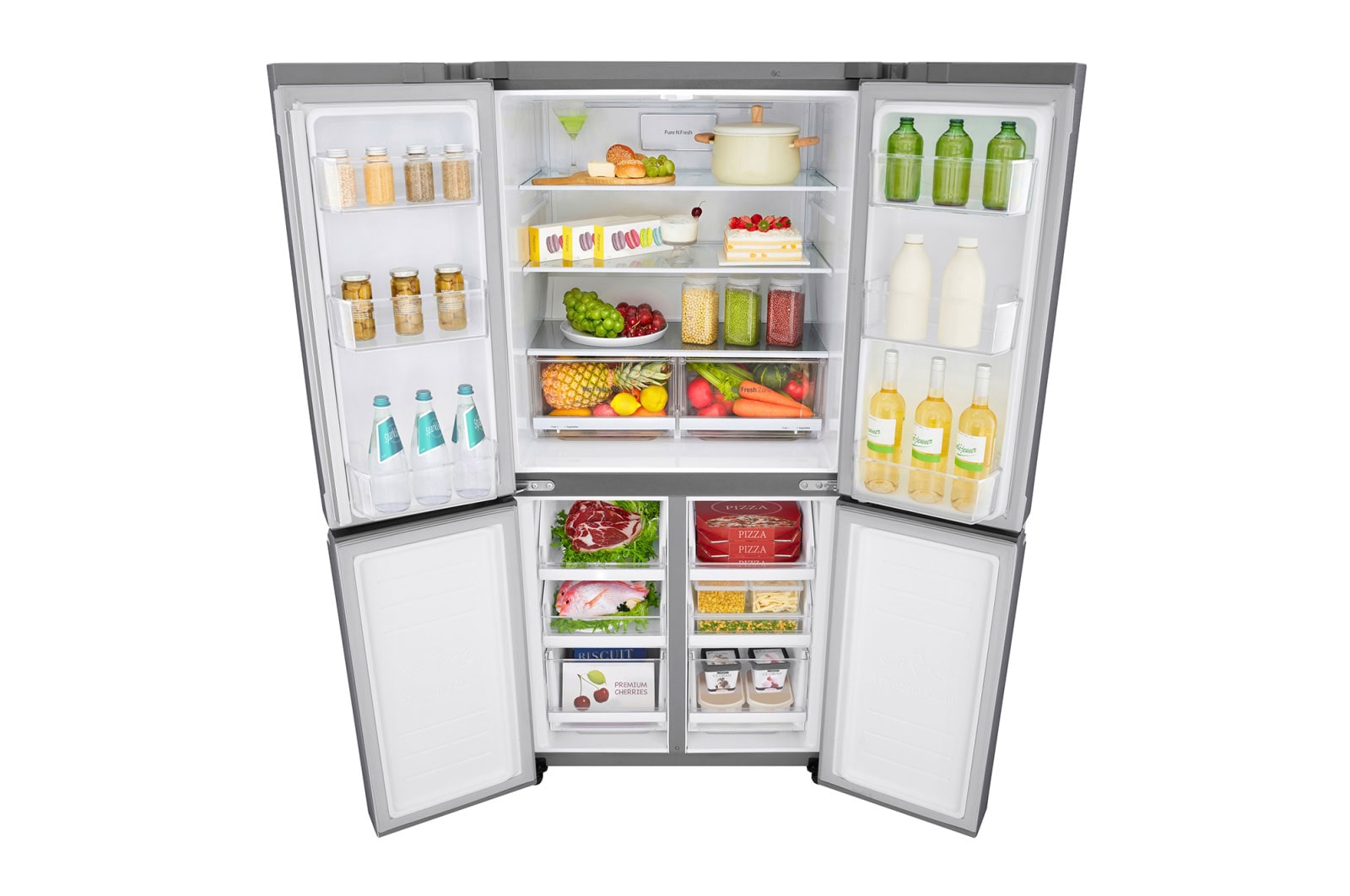 LG 530L Slim French Door Fridge in Stainless Steel , GF-B590PL