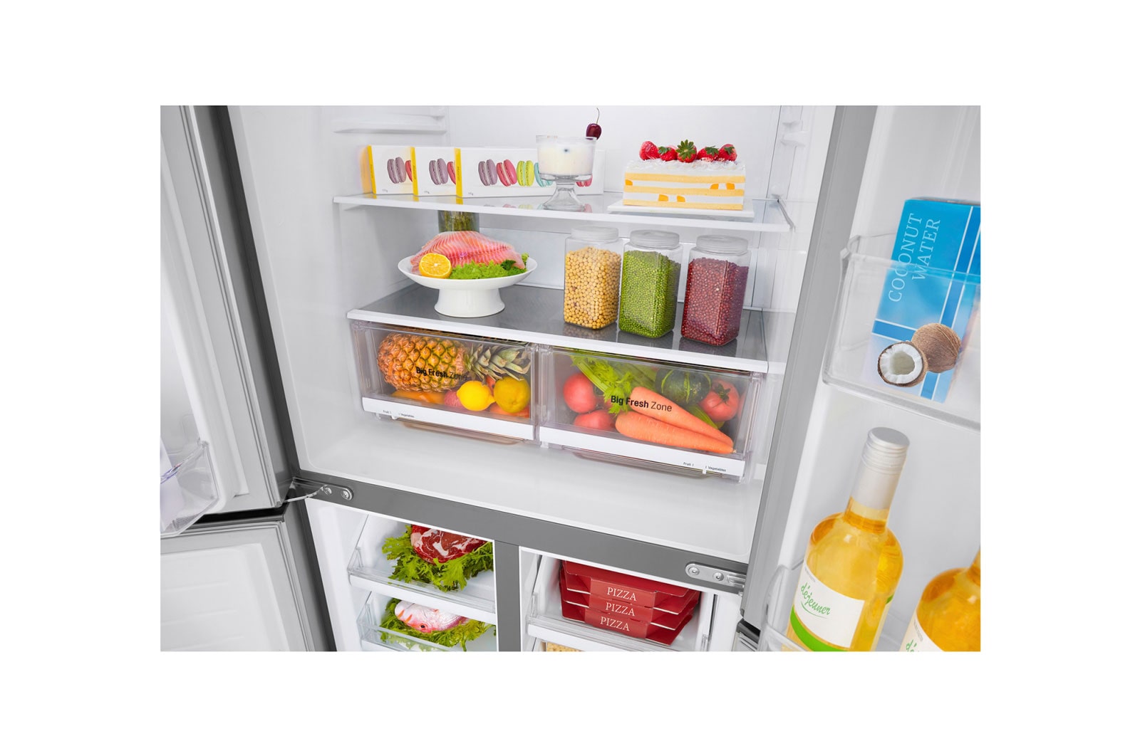 LG 530L Slim French Door Fridge in Stainless Steel , GF-B590PL