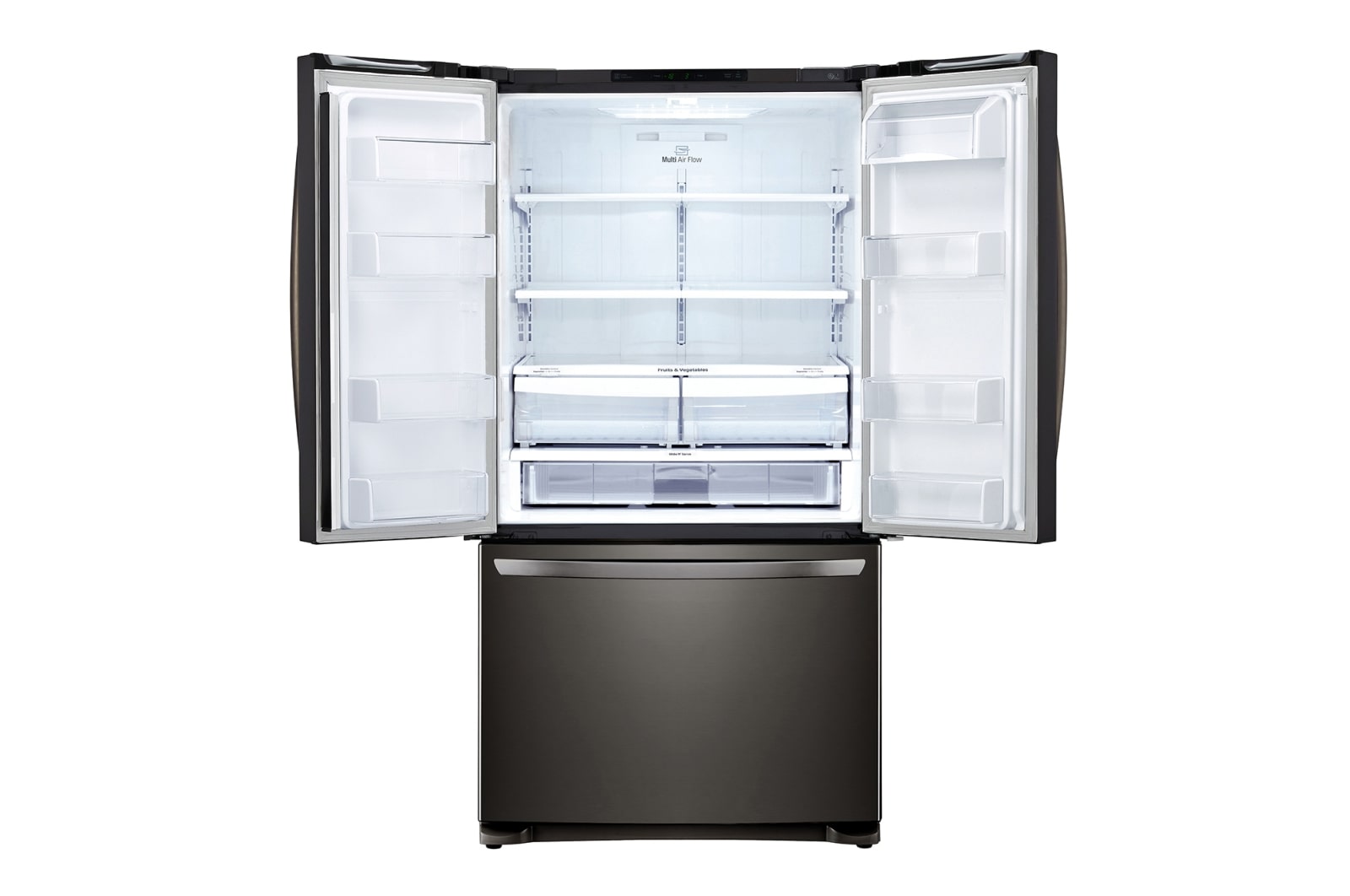 LG 620L French Door Fridge, in Black Stainless Steel, GF-B620BSL