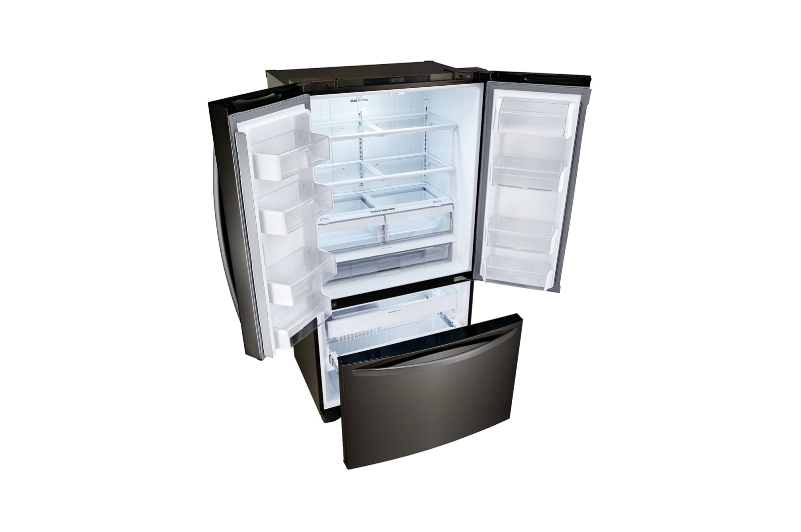 LG 620L French Door Fridge, in Black Stainless Steel, GF-B620BSL