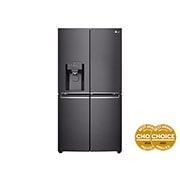 Front view of 637L French Door Fridge, with Door-In-Door®, in Matte Black Finish GF-D706MBL