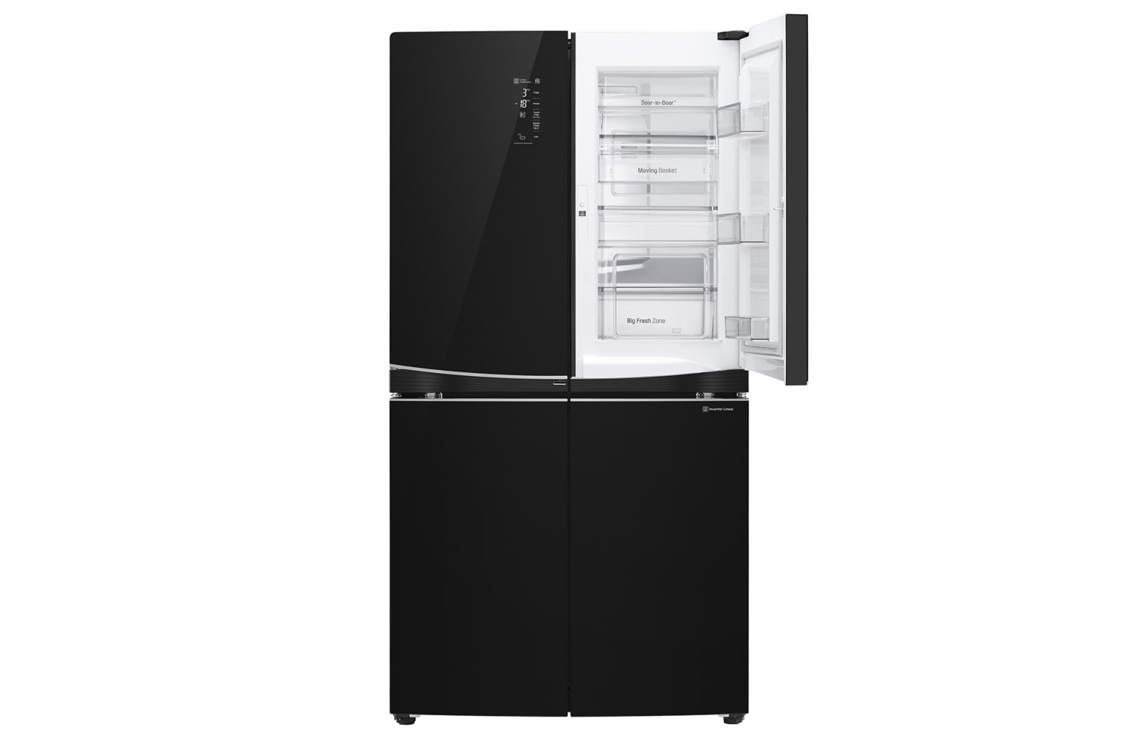 LG 725L French Door Fridge, with Dual Door-In-Door®, in Black Mirror Glass Finish, GF-D725BML