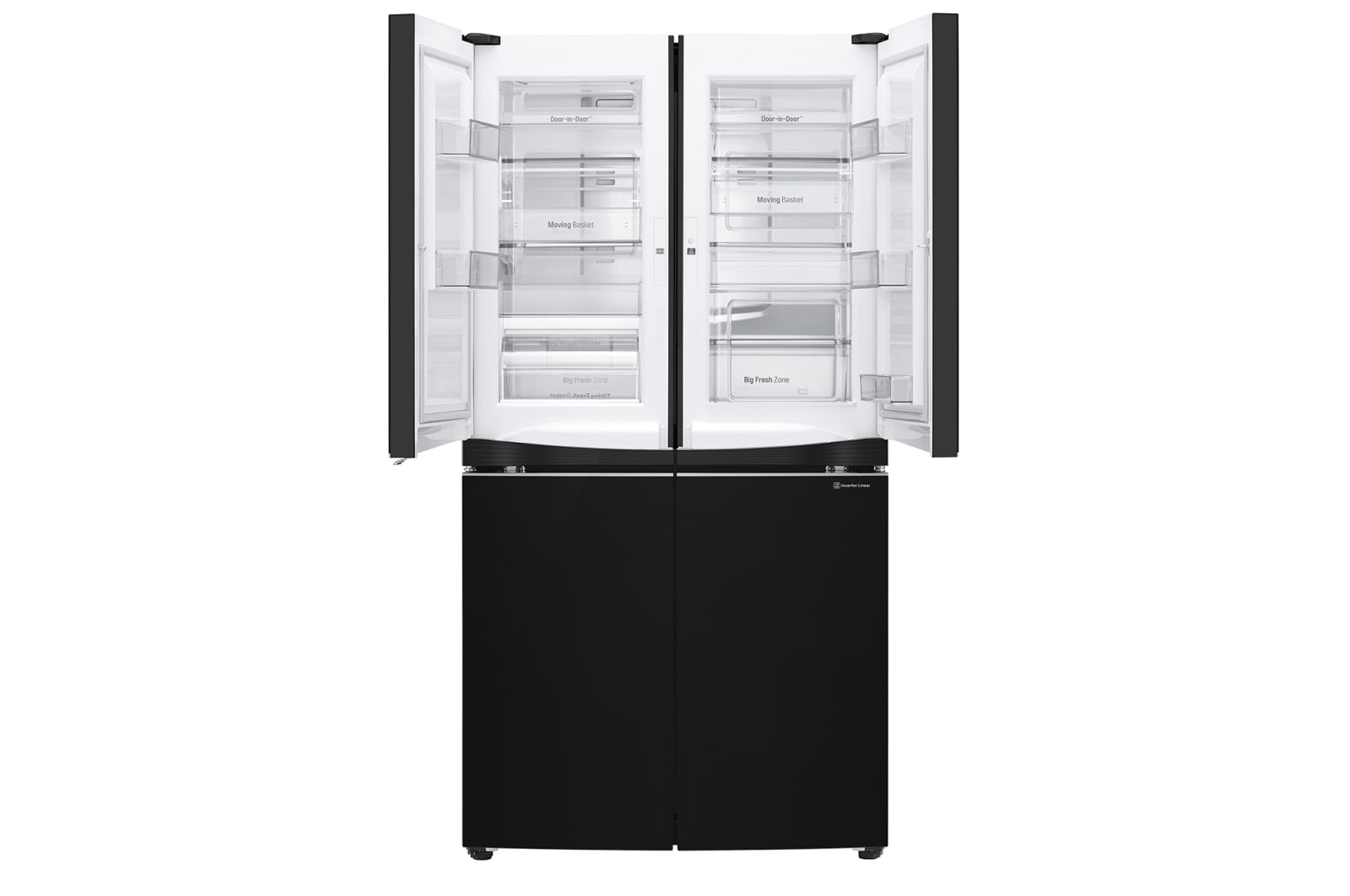 LG 725L French Door Fridge, with Dual Door-In-Door®, in Black Mirror Glass Finish, GF-D725BML