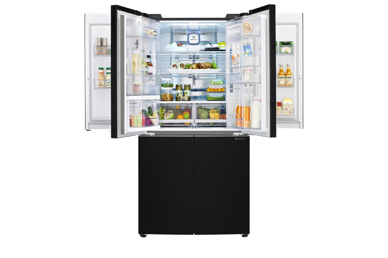 LG 725L French Door Fridge, with Dual Door-In-Door®, in Black Mirror Glass Finish, GF-D725BML