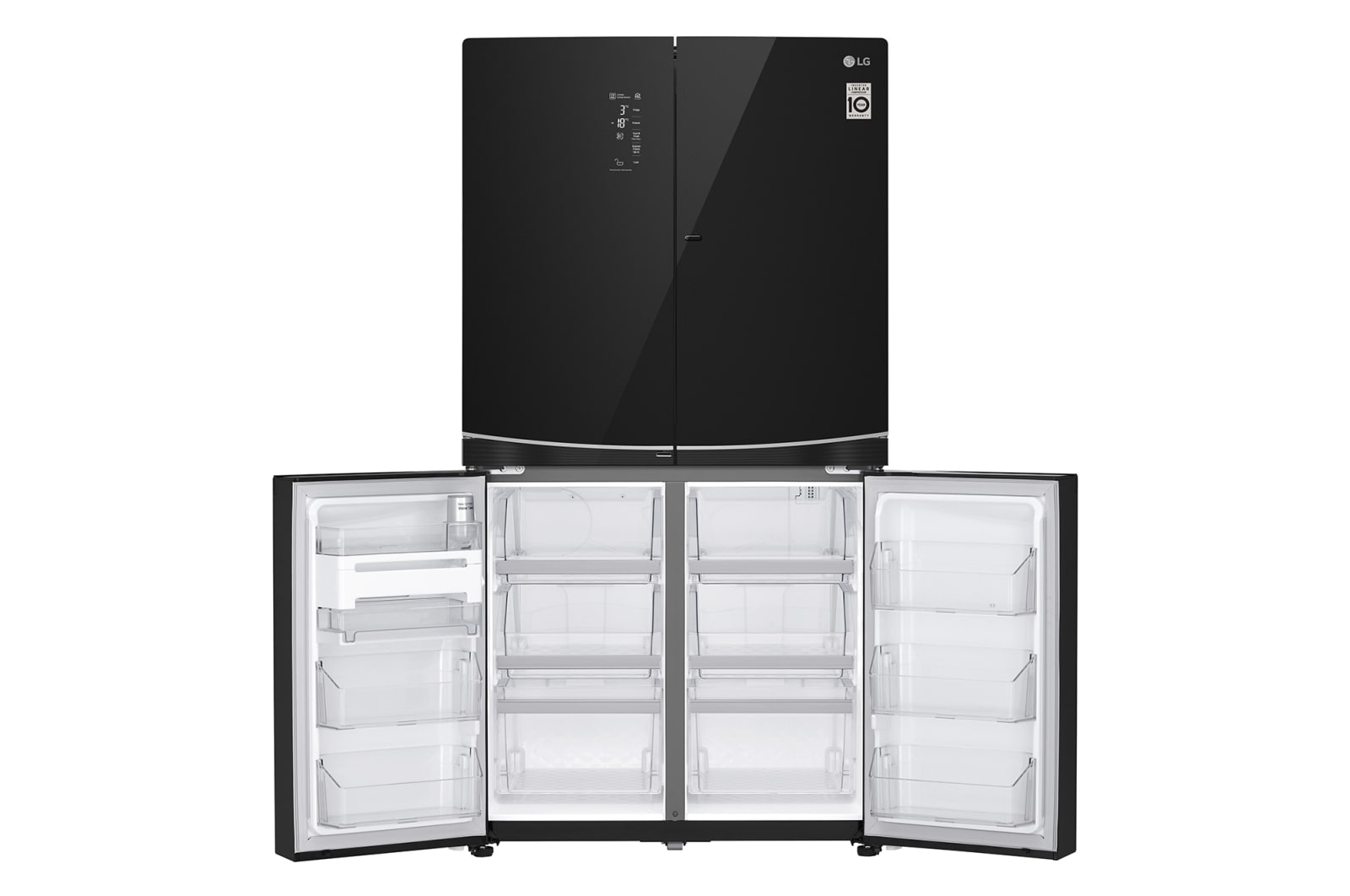 LG 725L French Door Fridge, with Dual Door-In-Door®, in Black Mirror Glass Finish, GF-D725BML