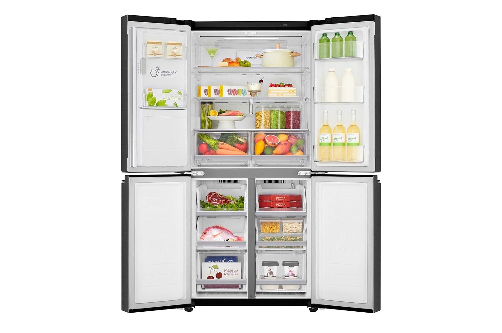 LG 506L Slim French Door Fridge with Ice & Water Dispenser , GF-L570MBL