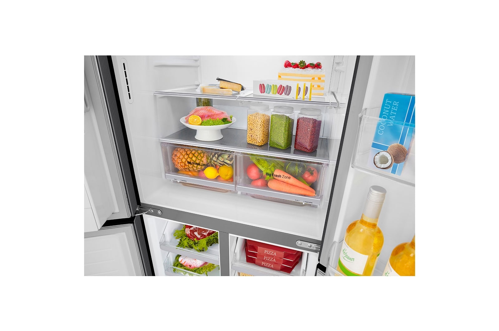 LG 506L Slim French Door Fridge with Ice & Water Dispenser , GF-L570MBL