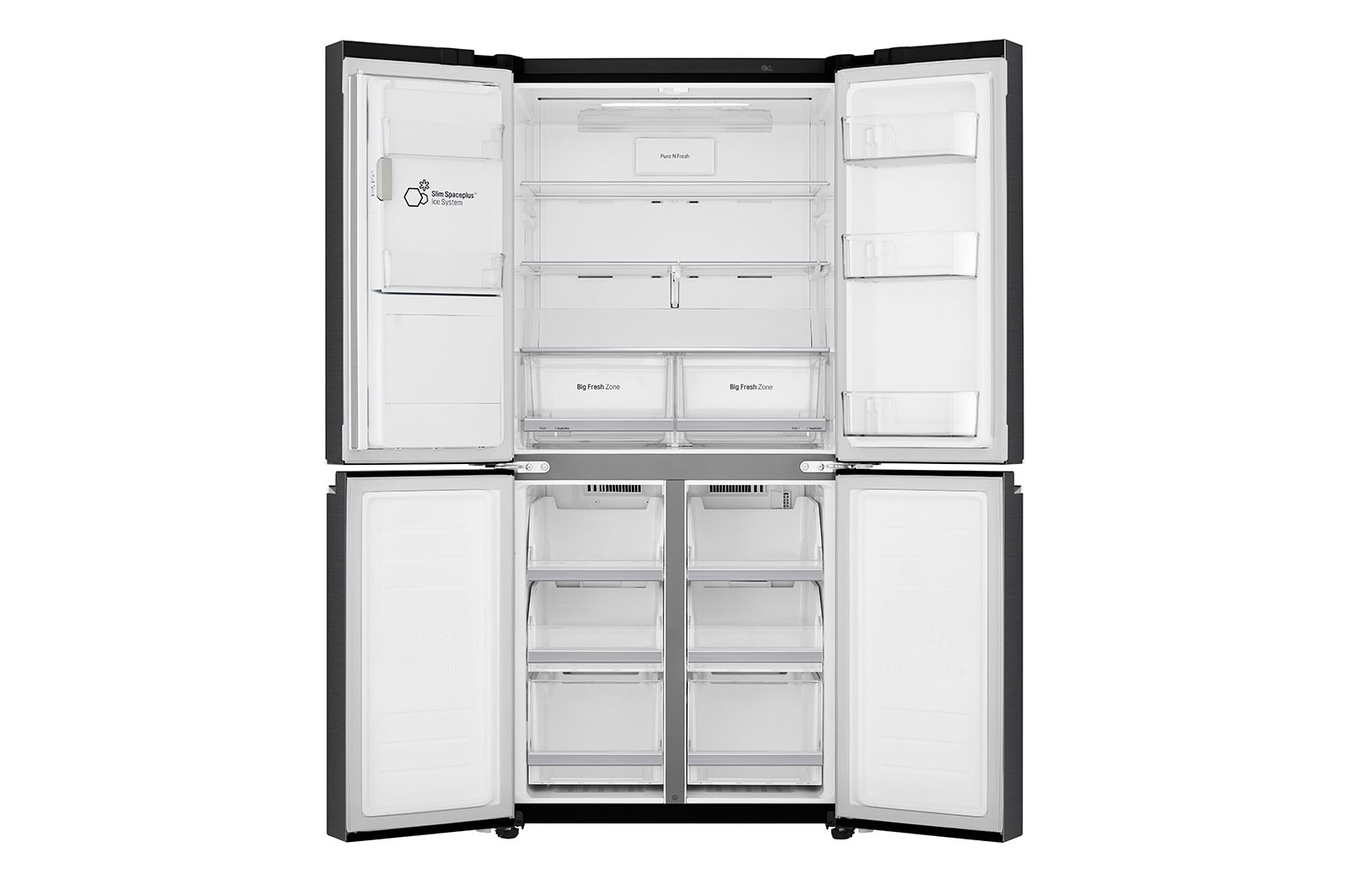 LG 506L Slim French Door Fridge with Ice & Water Dispenser , GF-L570MBL