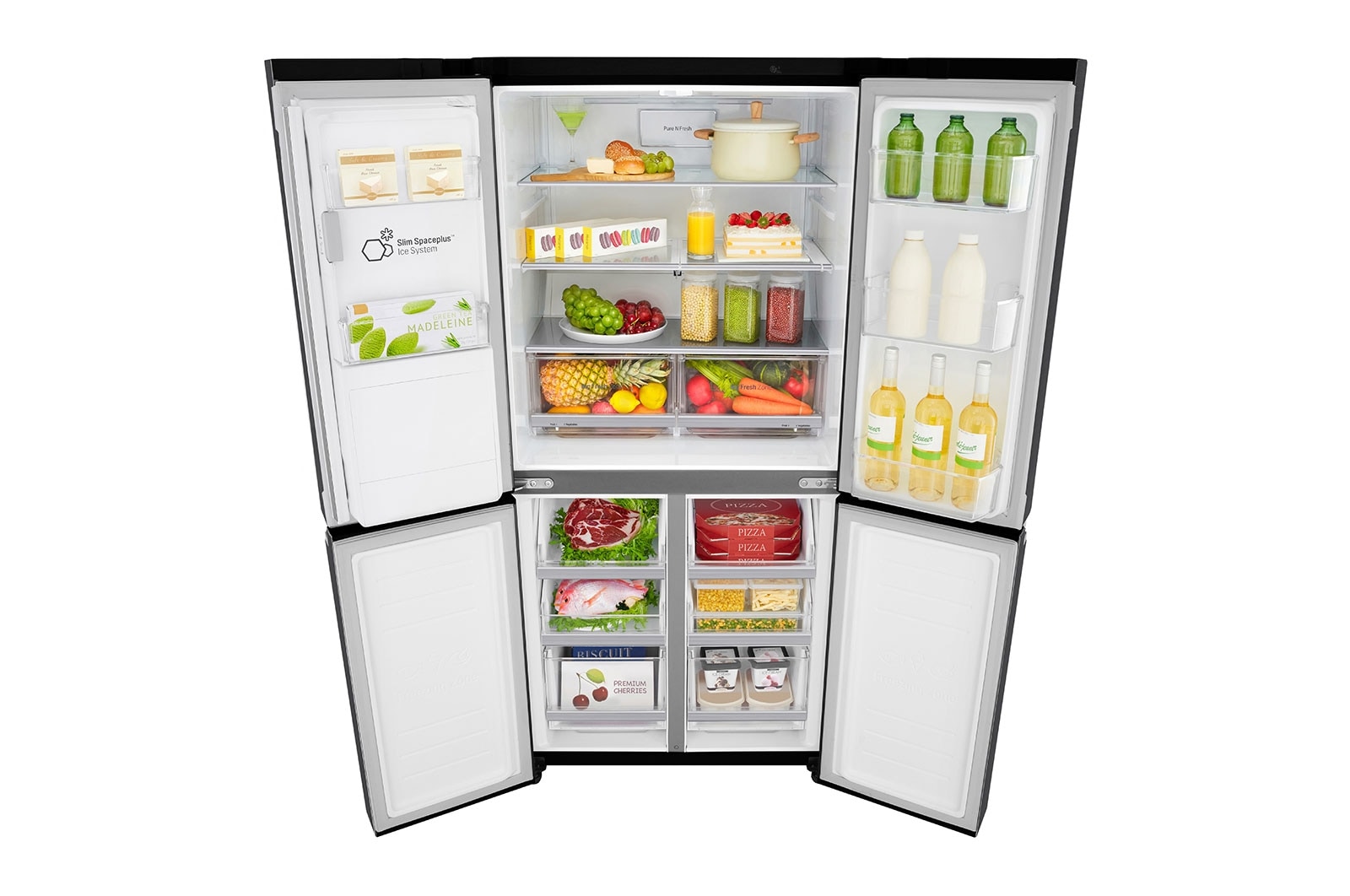 LG 506L Slim French Door Fridge with Ice & Water Dispenser , GF-L570MBL