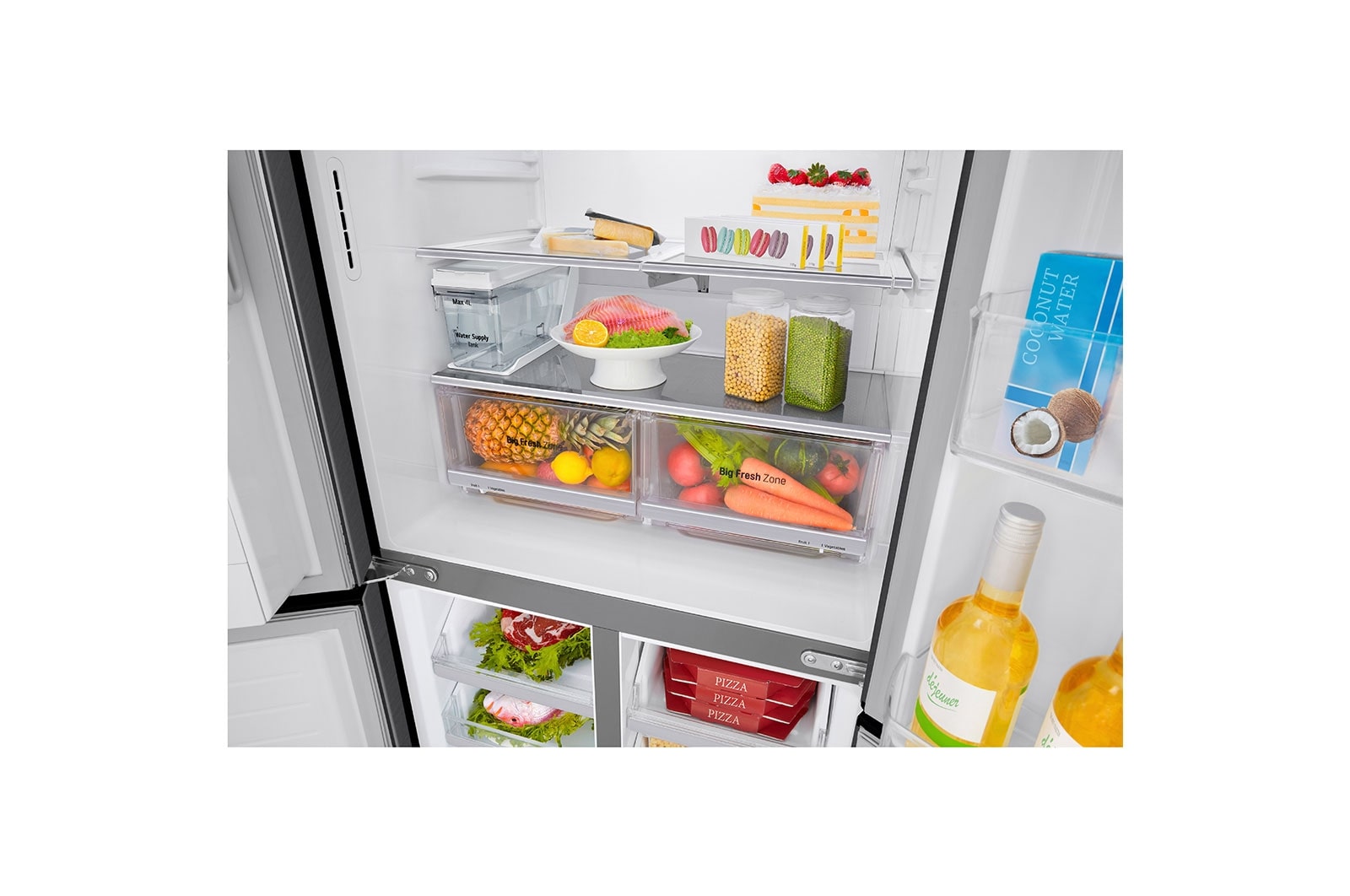 LG 506L Slim French Door Fridge - Ice & Water, GF-L570MBNL