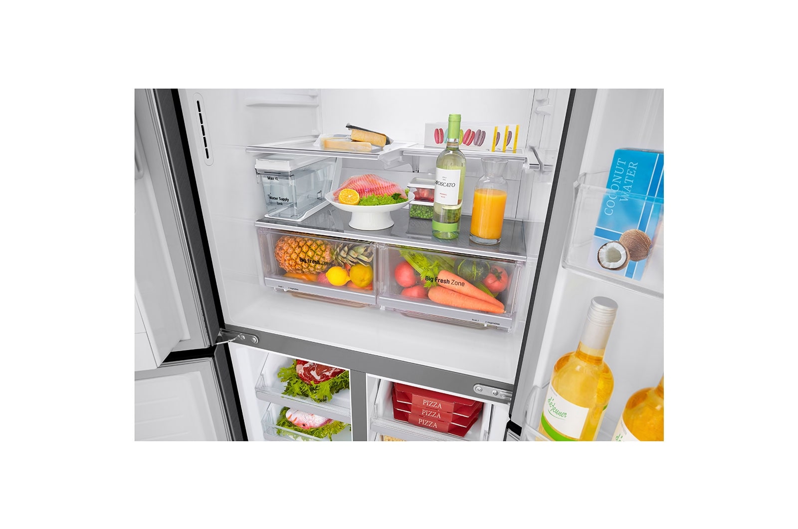 LG 506L Slim French Door Fridge - Ice & Water, GF-L570MBNL