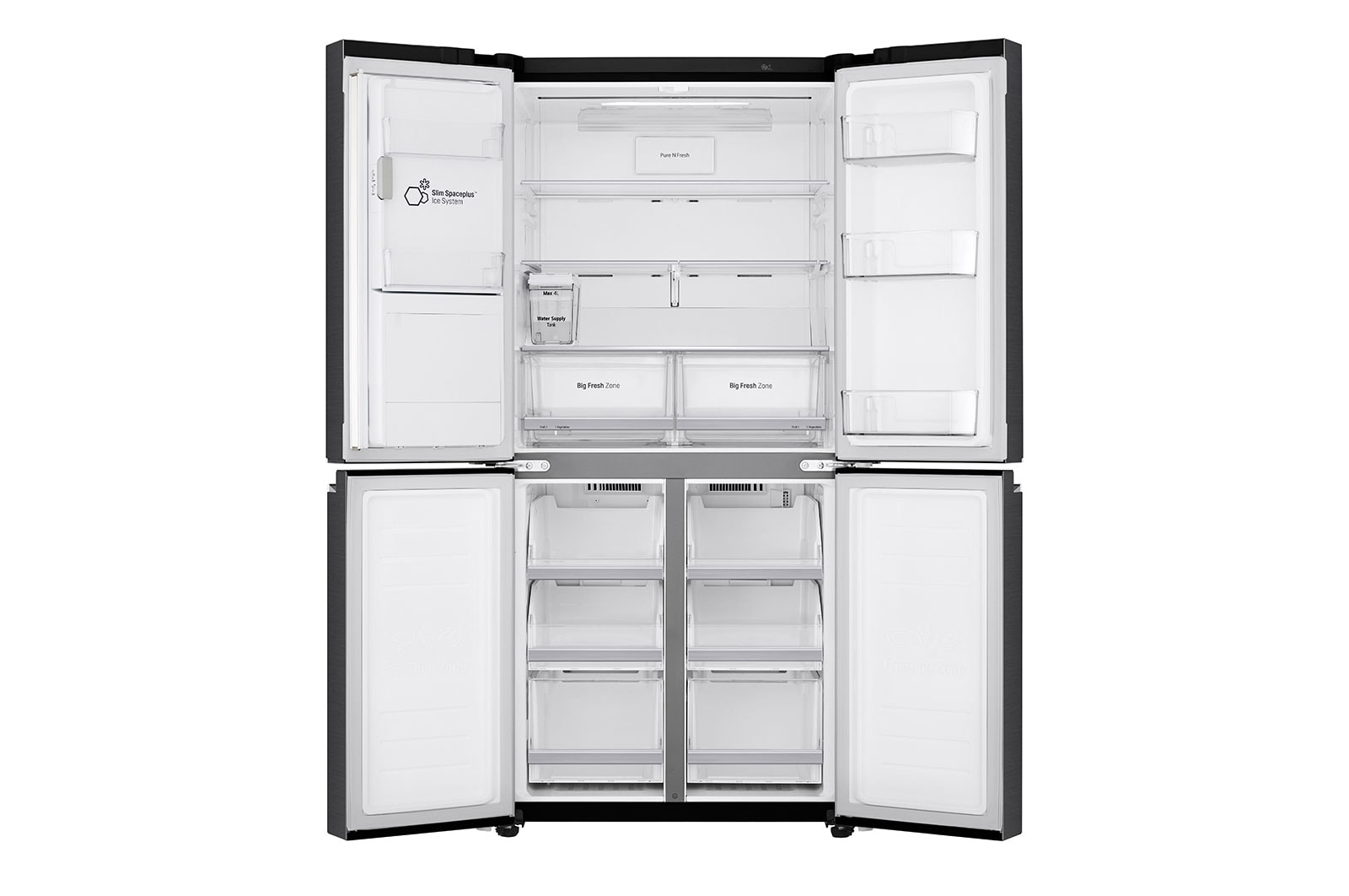 LG 506L Slim French Door Fridge - Ice & Water, GF-L570MBNL