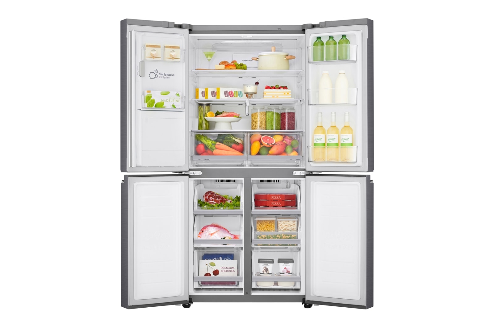 LG 506L Slim French Door Fridge with Ice & Water Dispenser , GF-L570PL