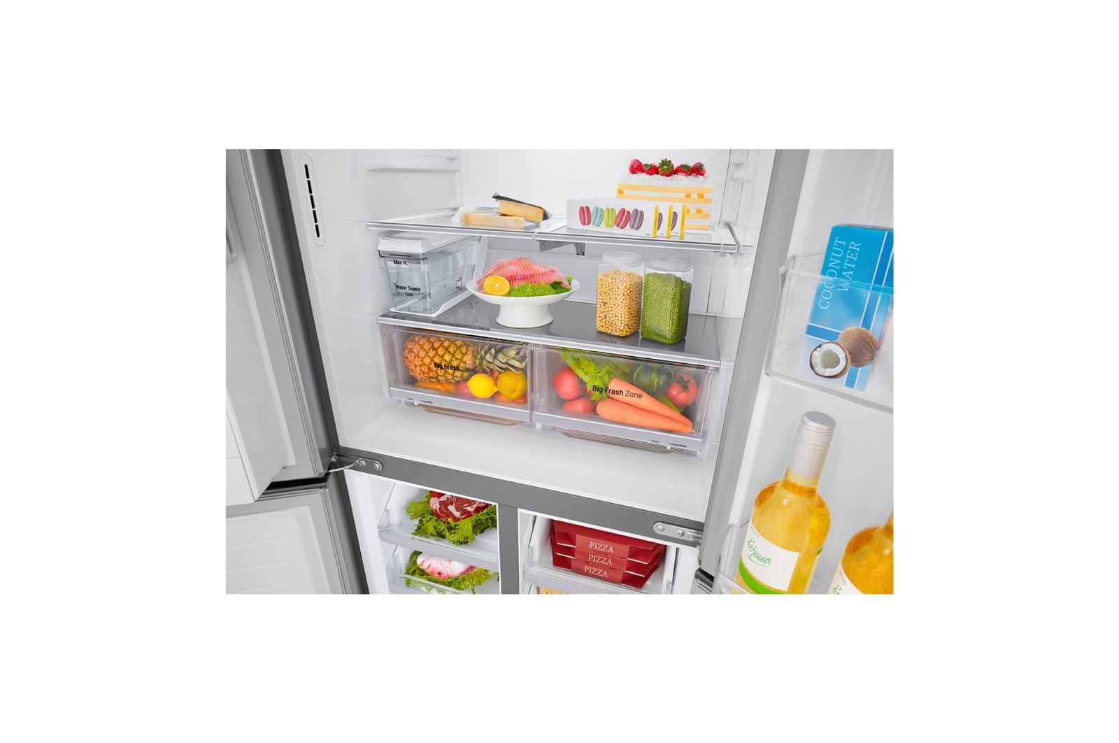 LG 506L Slim French Door Fridge - Non-Plumbed, GF-L570PNL