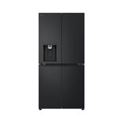 Front view of black French door smart fridge GF-L700MBL with inverter technology and ThinQ features